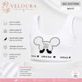 VELOURA Girls Premium Cotton Training Bra | Soft Breathable Kids Crop Top | White