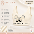 VELOURA Girls Premium Cotton Training Bra | Soft Breathable Kids Crop Top | Cream