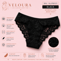 VELOURA Women's Floral Lace Bikini Panty | Soft Stretch Brief | Cotton Lined | Lightweight & Breathable Underwear
