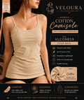 Veloura Women's Premium Cotton Camisole | Soft Stretch Tank Top | Breathable Everyday Innerwear | Beige