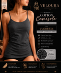 Veloura Women's Premium Cotton Camisole | Soft Stretch Cami Tank Top | Breathable Everyday Innerwear | Charcoal Grey