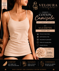 Veloura Women's Premium Cotton Camisole | Soft Stretch Cami Tank Top | Breathable Everyday Innerwear | Skin Beige