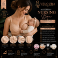 Veloura Maternity Nursing Bra – Skin | Wire-Free Soft Cotton Feeding Bra | Clip-Down Breastfeeding Bra | Adjustable Straps