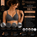 Veloura Seamless Full Coverage Wire-Free Bra – Dark Grey | Soft Breathable Everyday Comfort
