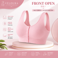 Veloura Front Open Comfort Bra – Baby Pink | Wireless Padded Bra