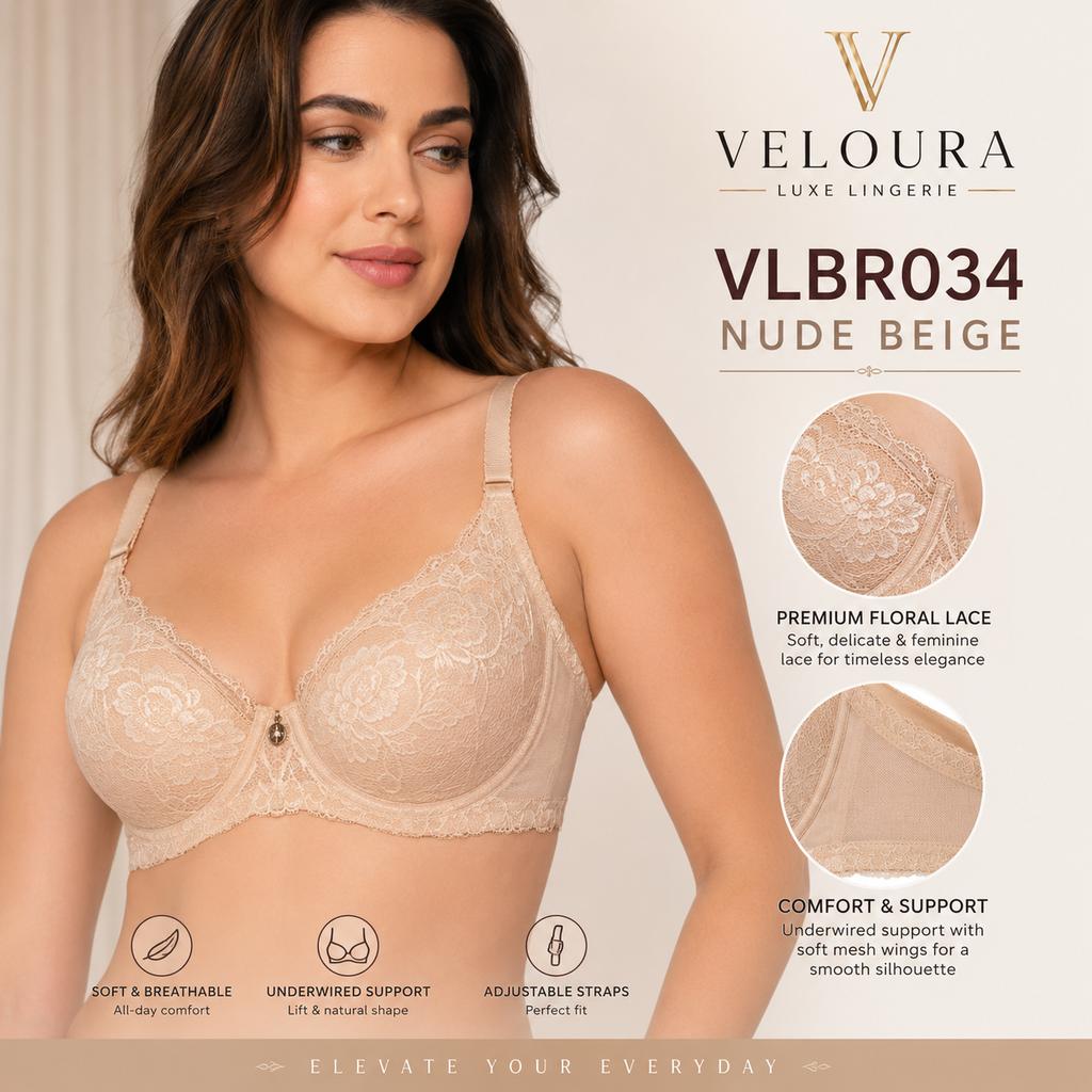 Veloura Premium Lace Bra & Panty Set – Comfort, Elegance & Confidence