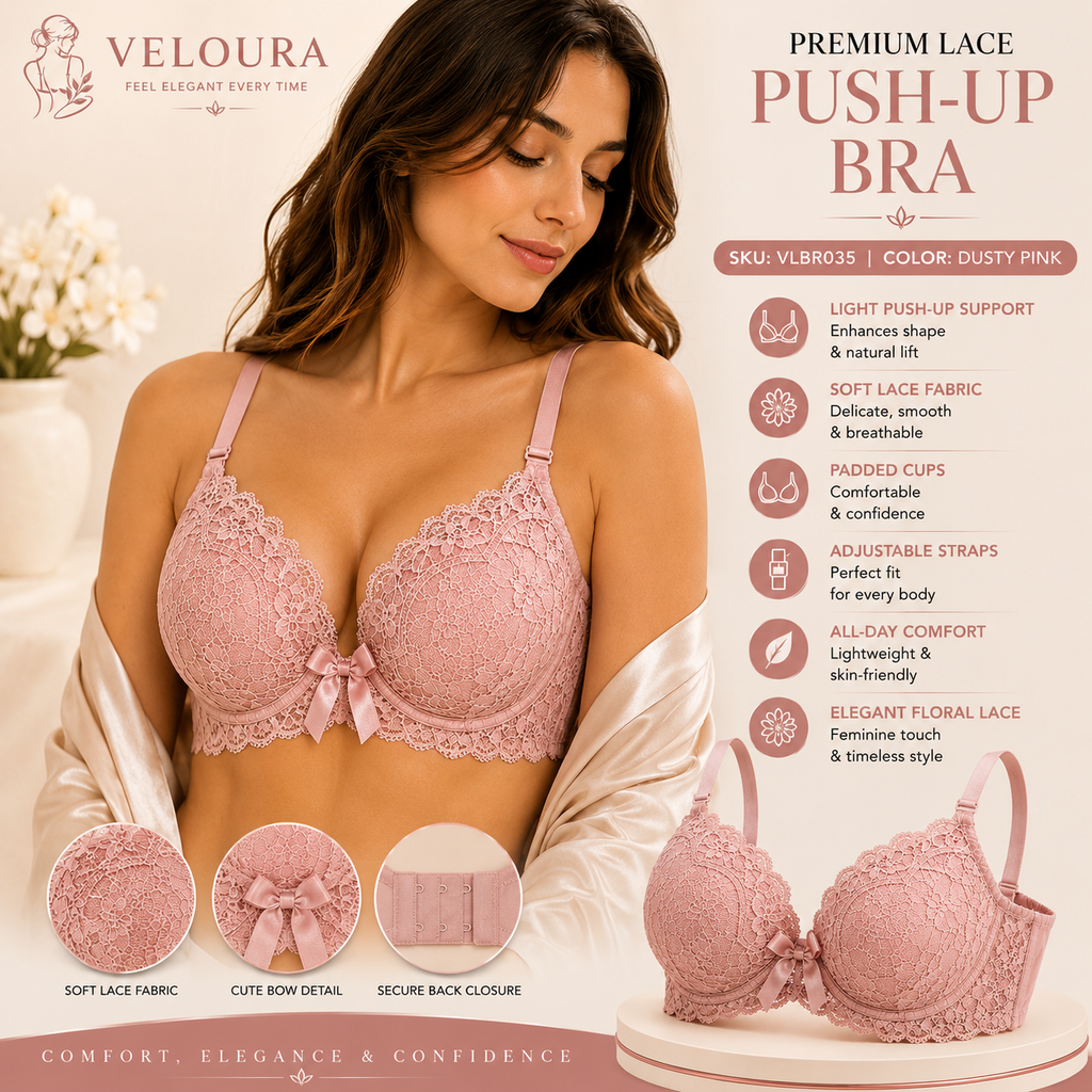 Veloura Premium Lace Bra & Panty Set – Comfort, Elegance & Confidence