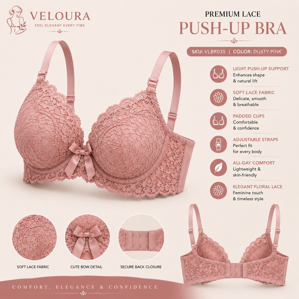 Veloura Premium Lace Bra & Panty Set – Comfort, Elegance & Confidence