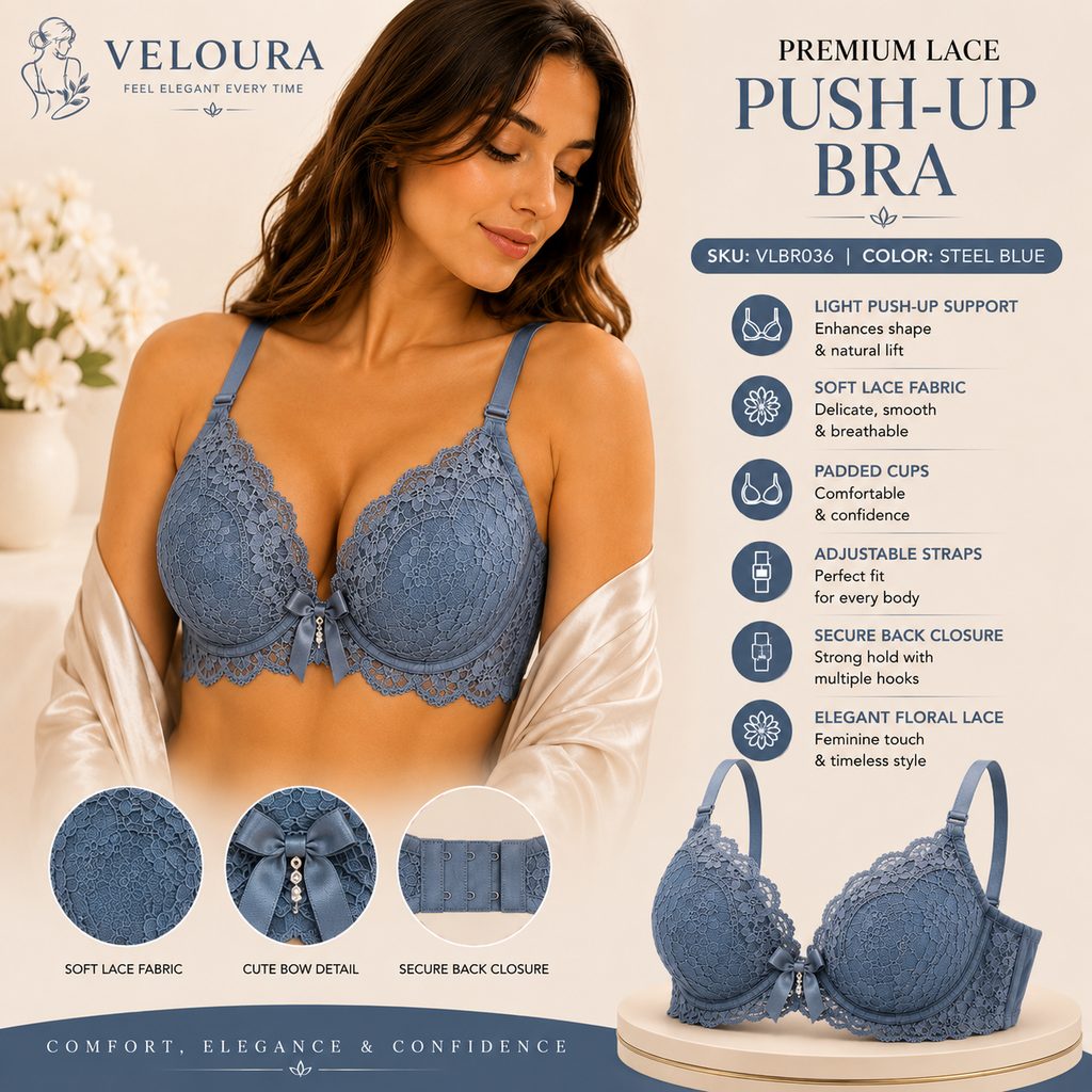 Veloura Premium Lace Bra & Panty Set – Comfort, Elegance & Confidence