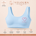 Veloura Teen Comfort Bra – Sky Blue | Soft Stretch Everyday Bra with Removable Pads for Teen Girls
