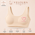 Veloura Teen Comfort Bra – Cream Beige | Soft Stretch Everyday Bra with Removable Pads for Teen Girls