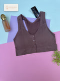 VELOURA Front Open Comfort Bra – Mocha Brown (M/L, XL/XXL)