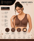 Veloura Front Open Comfort Bra – Mocha Brown |Everyday Bra
