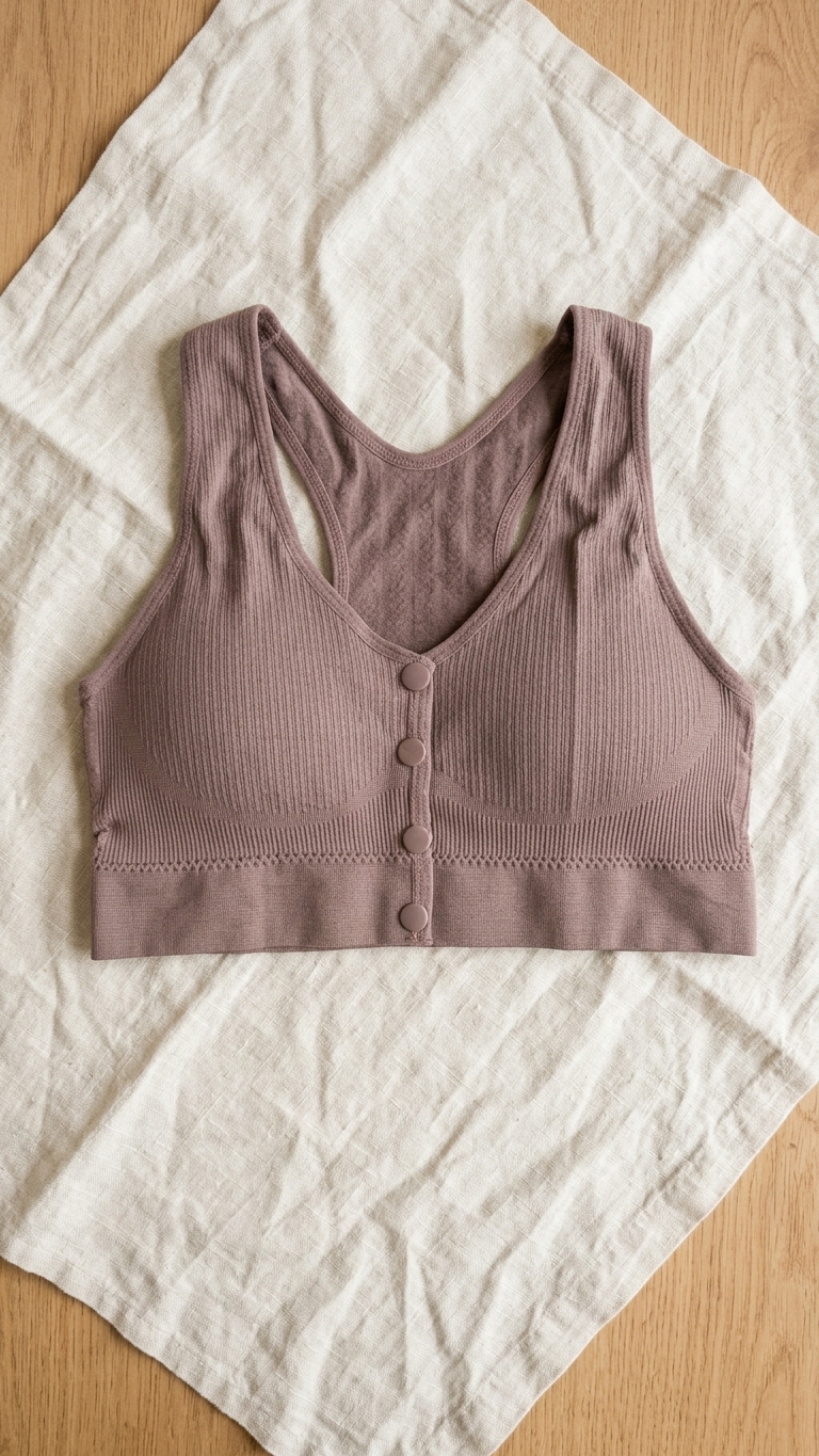 VELOURA Front Open Comfort Bra – Mocha Brown (M/L, XL/XXL)