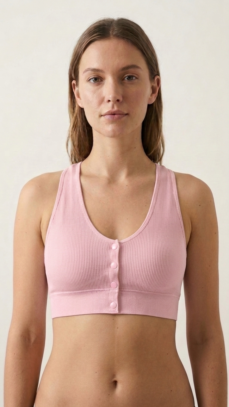 VELOURA Front Open Comfort Bra – Baby Pink (M/L, XL/XXL)