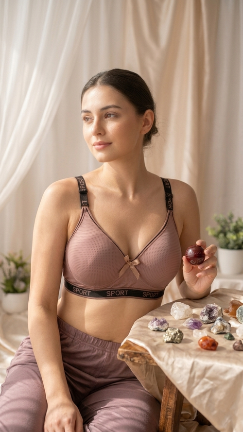 VELOURA ComfortFit Sports Bra – Dark Beige (34B/36B)