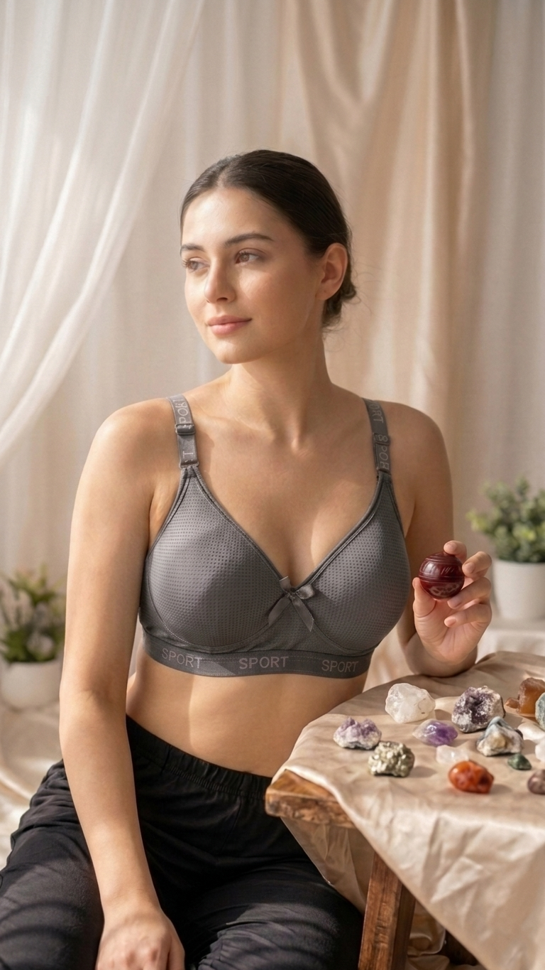 VELOURA ComfortFit Sports Bra – Light Gray (34B/38B)