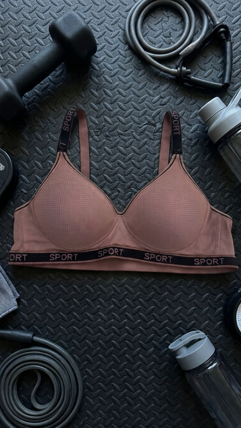 VELOURA ComfortFit Sports Bra – Dark Beige (34B/36B)