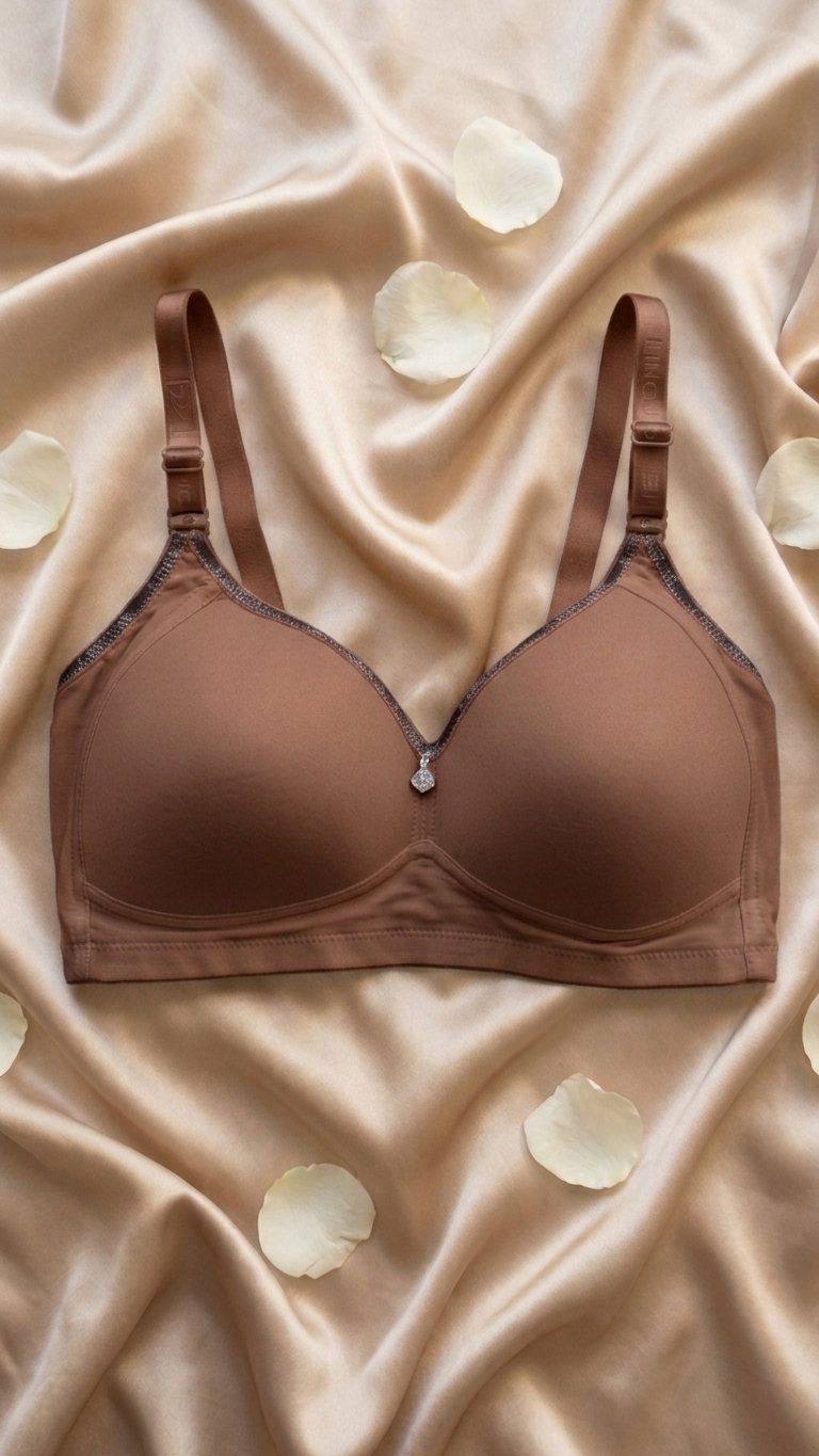 VELOURA Seamless Full Coverage Bra – Cocoa Brown (42D/52D)