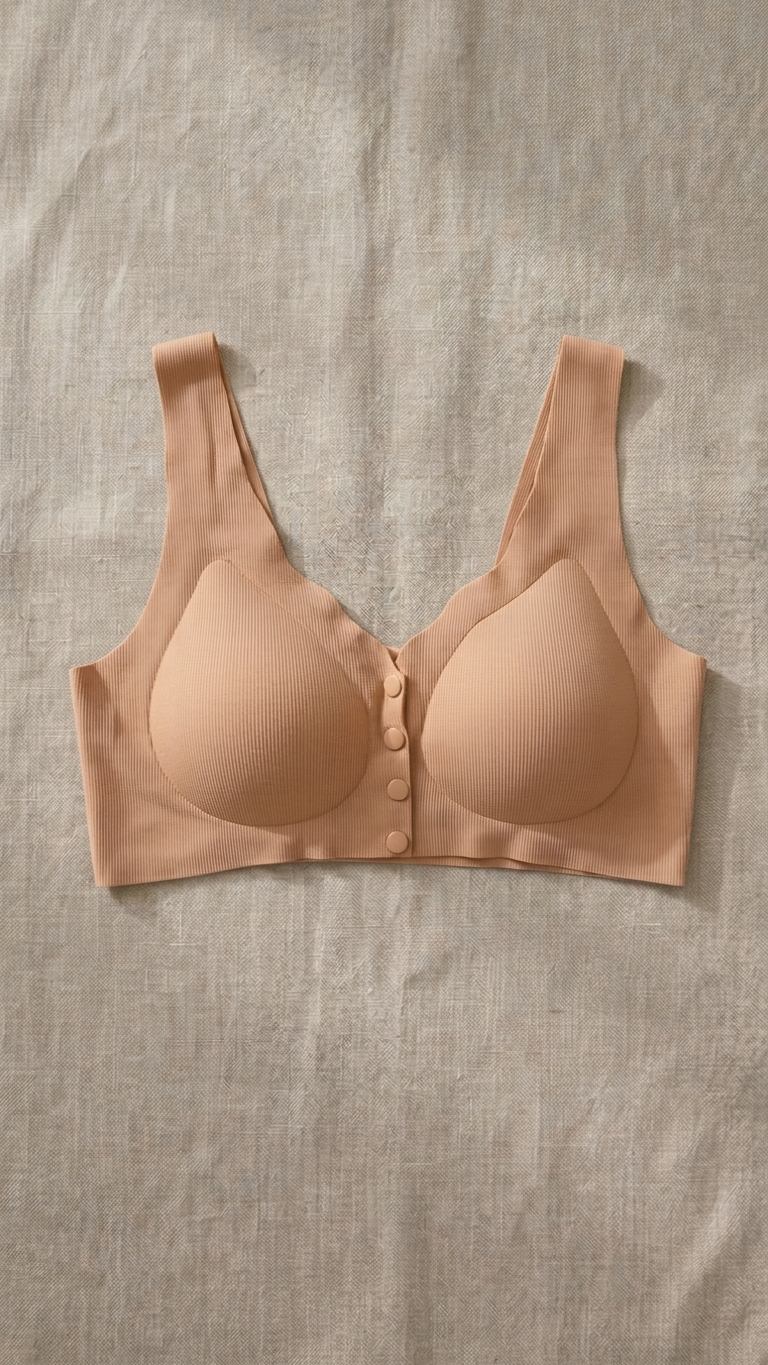 VELOURA Front Open Bra – Peach Nude (38B/40B)