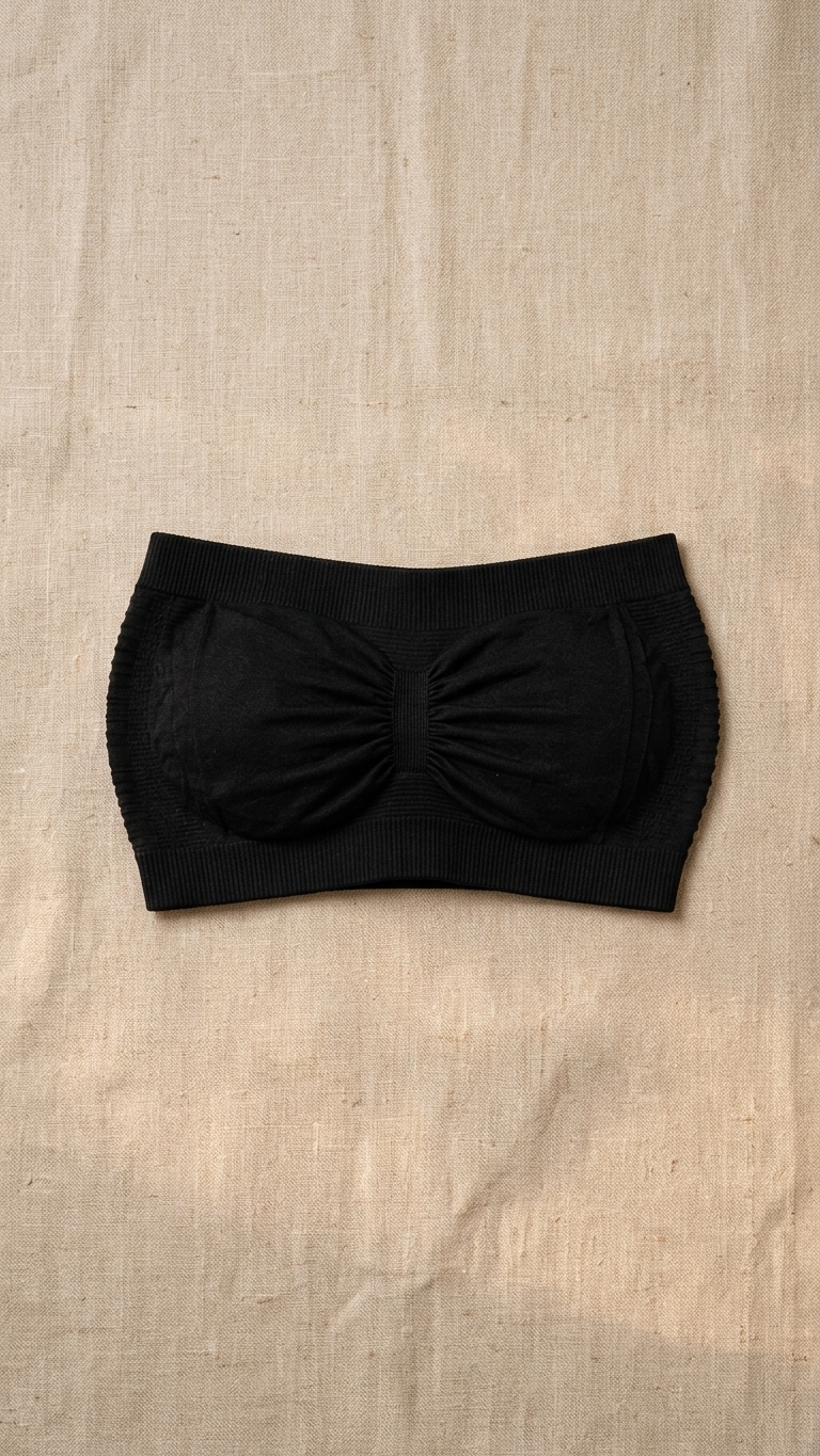 VELOURA Seamless Strapless Bra – Black (Free Size)