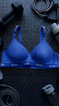 VELOURA ComfortFit Sports Bra – Steel Blue (36B/38B)