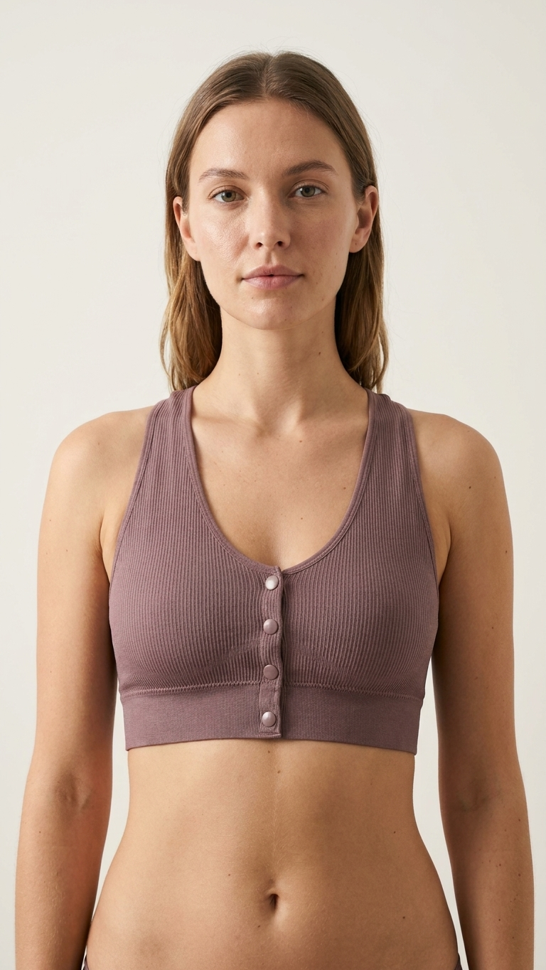VELOURA Front Open Comfort Bra – Mocha Brown (M/L, XL/XXL)