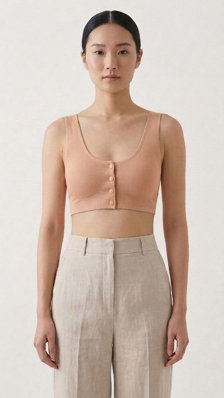 VELOURA Front Open Bra – Peach Nude (38B/40B)