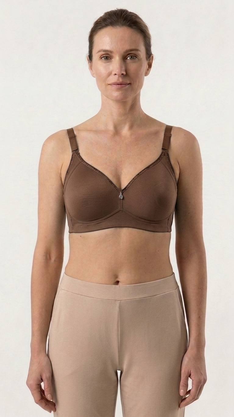 VELOURA Seamless Full Coverage Bra – Cocoa Brown (42D/52D)