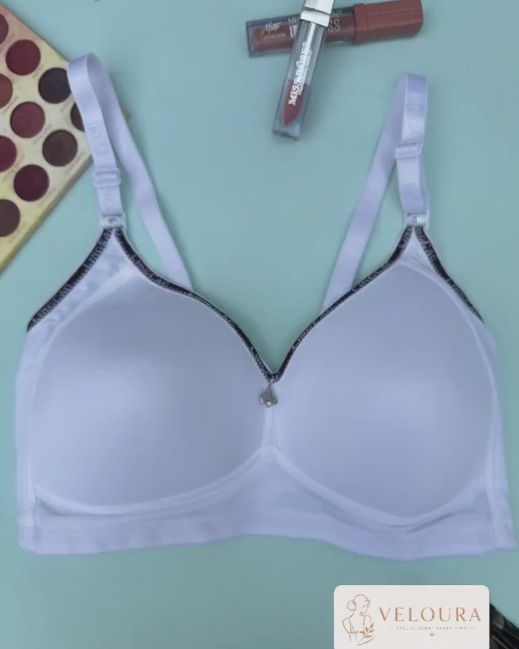 VELOURA Seamless Full Coverage Bra – White (48D/50D)
