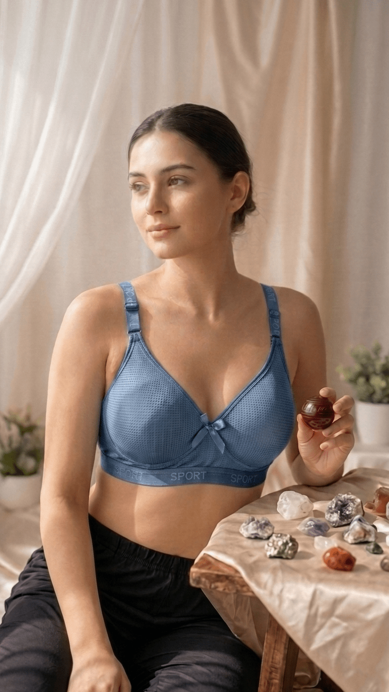 VELOURA ComfortFit Sports Bra – Light Blue (34B/36B) - VELOURA