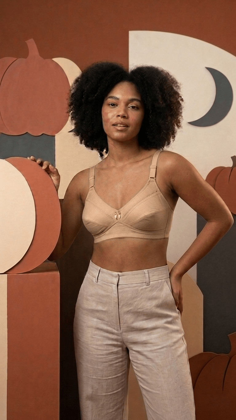 VELOURA Cotton Full Coverage Bra – Beige (40B/42B) - VELOURA