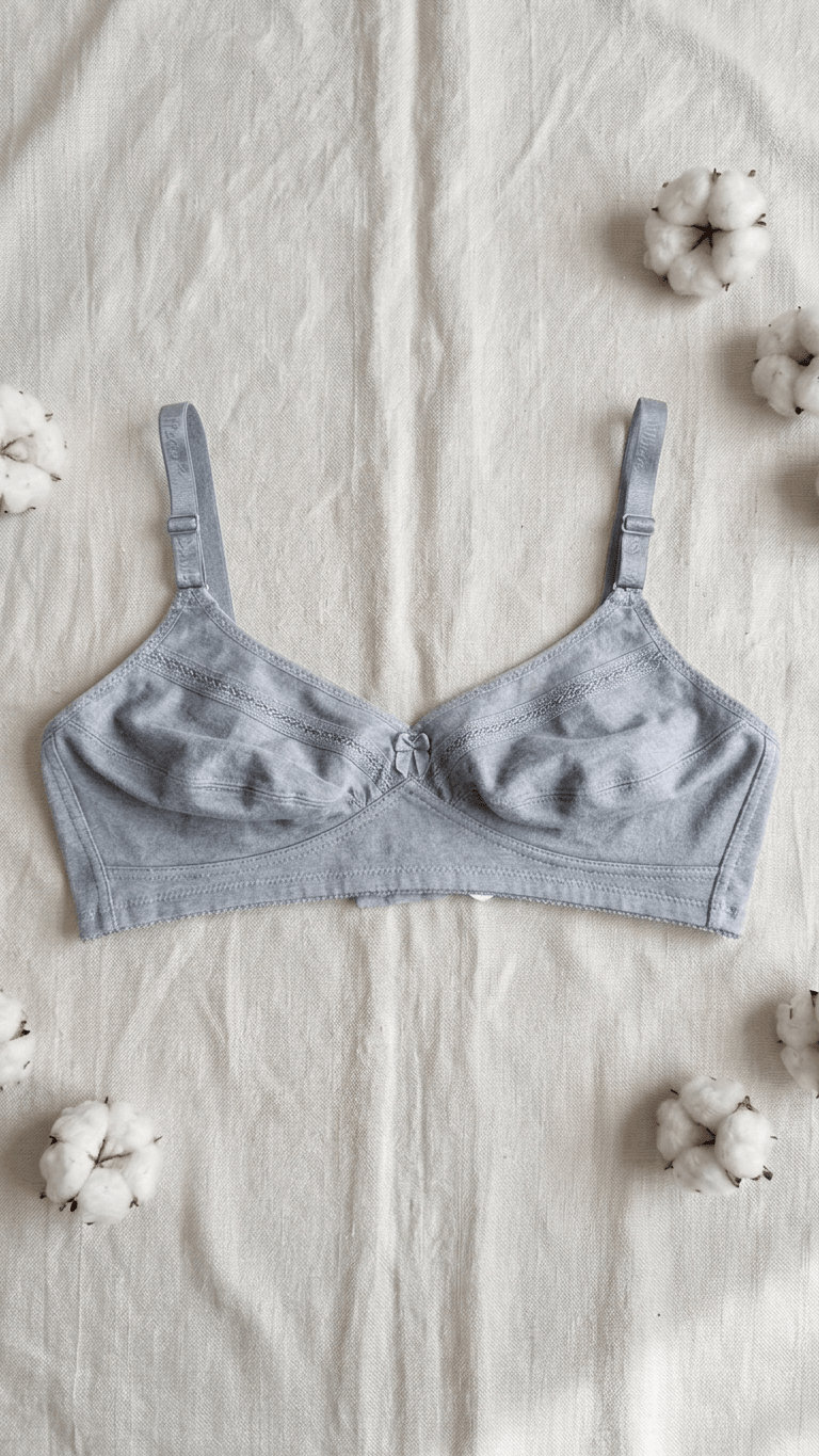VELOURA Cotton Full Coverage Bra – Light Grey (40B/42B) - VELOURA