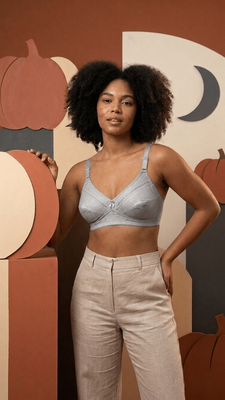 VELOURA Cotton Full Coverage Bra – Light Grey (40B/42B) - VELOURA