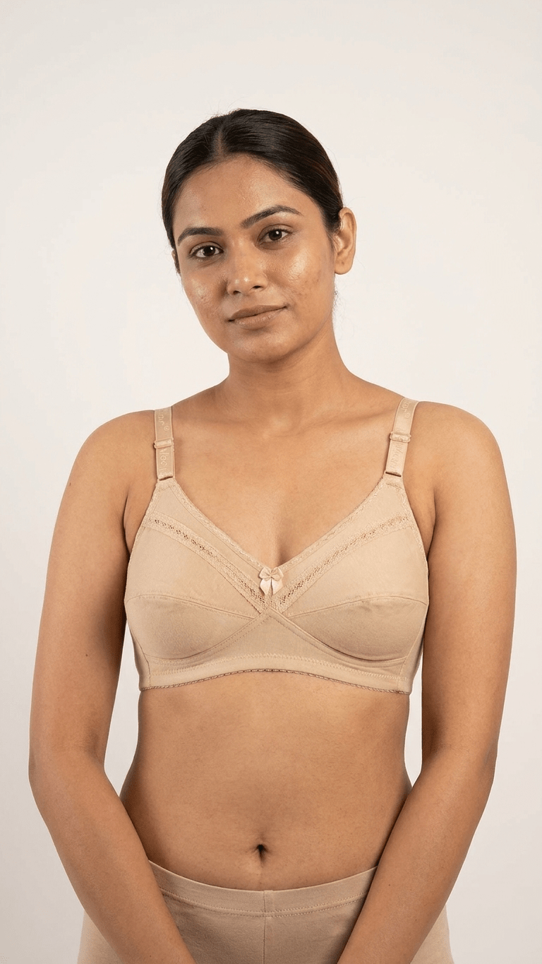 VELOURA Cotton Full Coverage Bra – Skin (32B/34B) - VELOURA