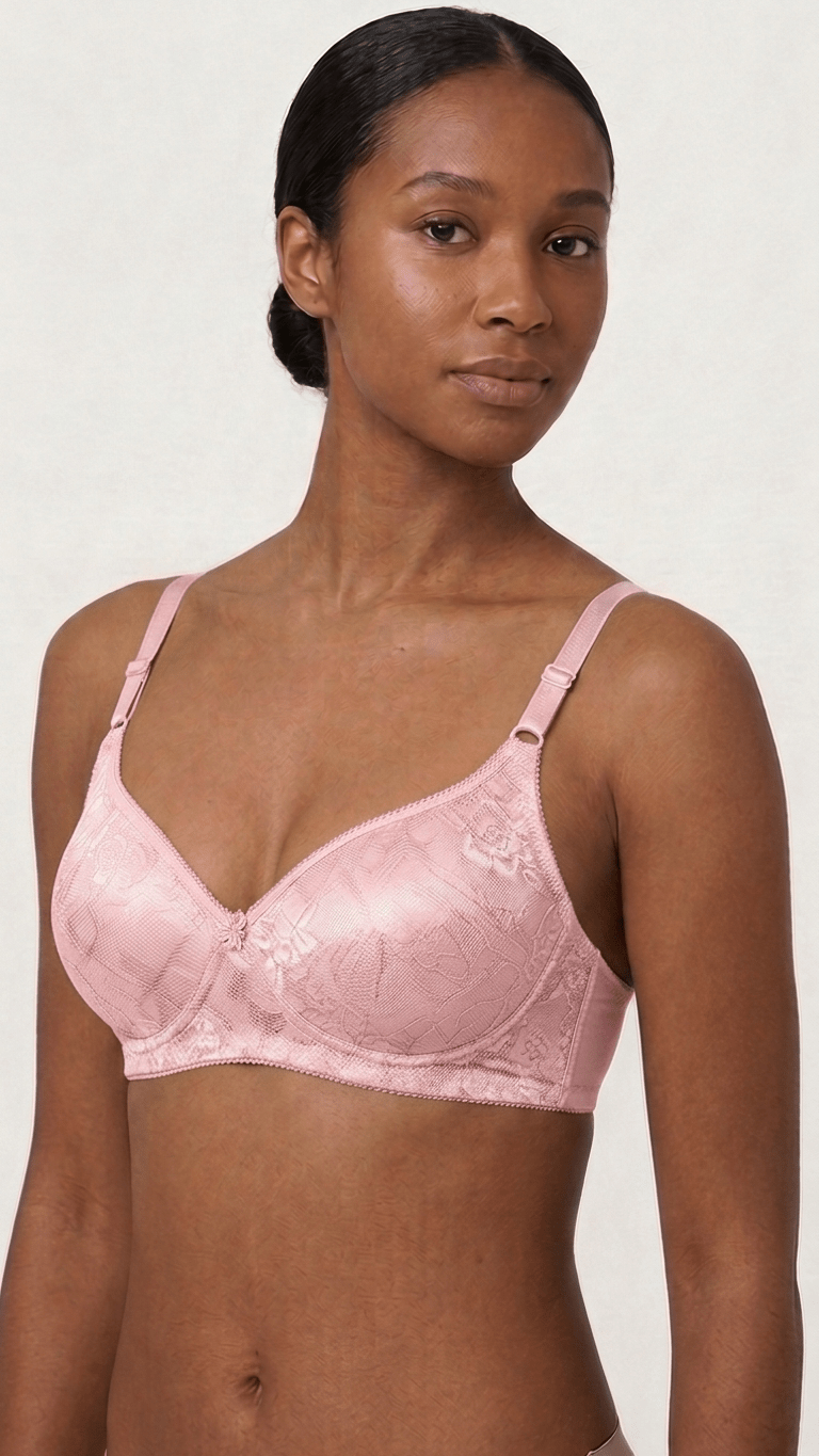 VELOURA Floral Embroidery Bra – Baby Pink (32B-36B) - VELOURA