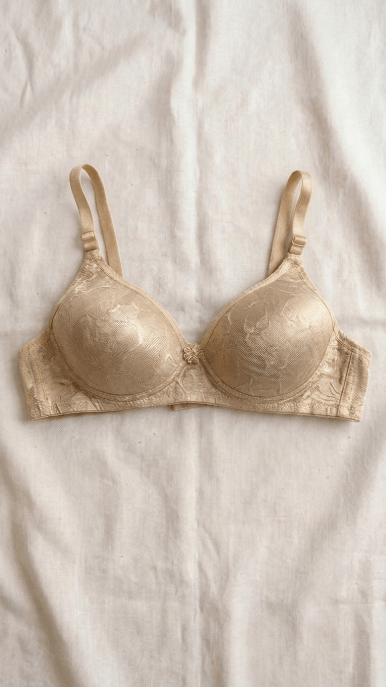 VELOURA Floral Embroidery Bra – Beige (32B-36B) - VELOURA