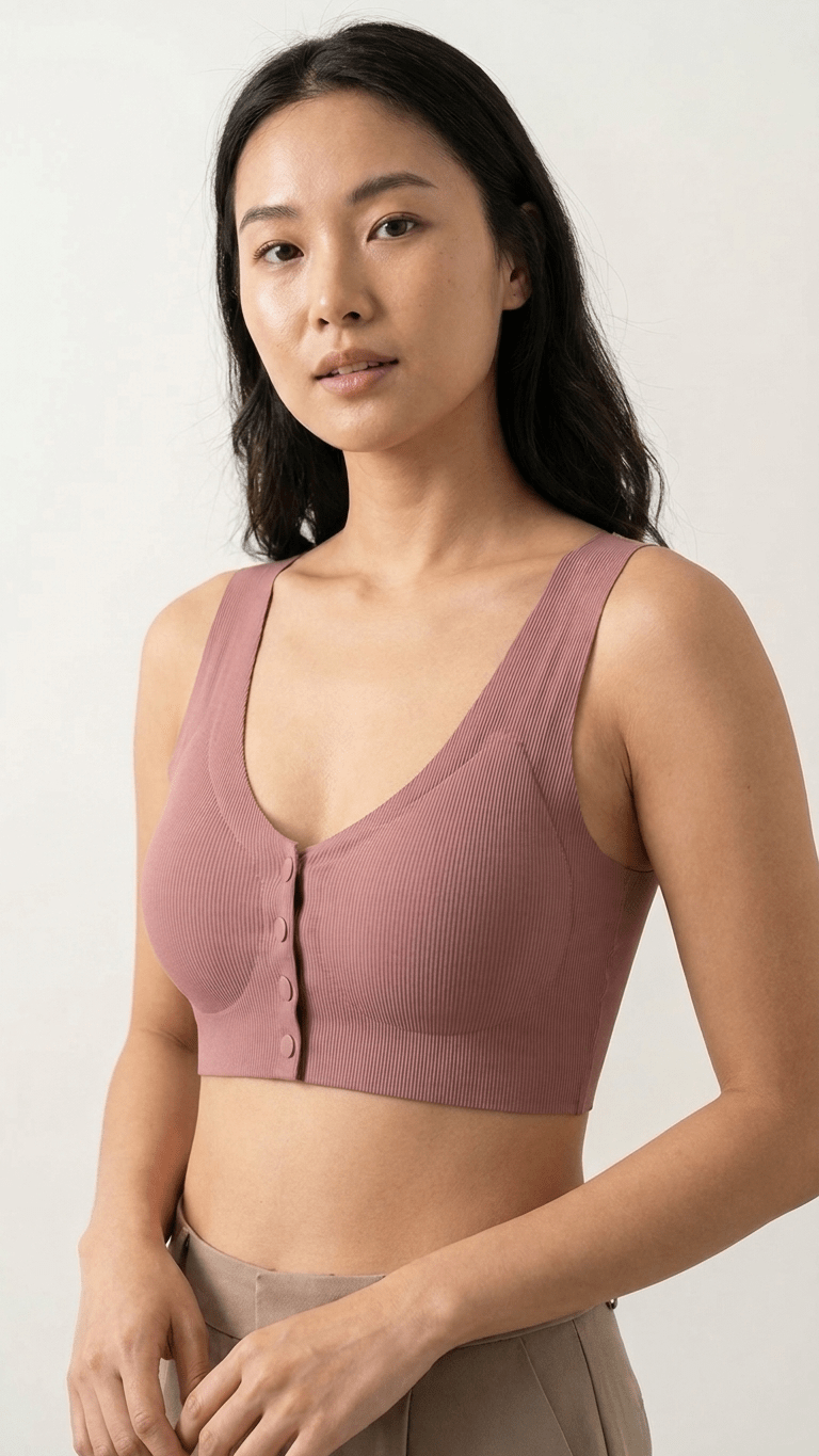 VELOURA Front Open Bra – Dusty Pink (38B/40B) - VELOURA