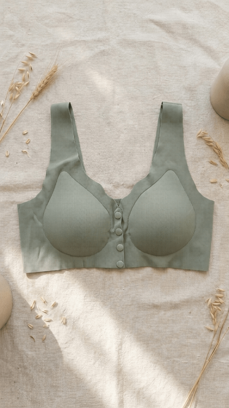 VELOURA Front Open Bra – Olive Green (40B/42B) - VELOURA