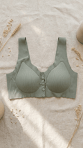 VELOURA Front Open Bra – Olive Green (40B/42B) - VELOURA