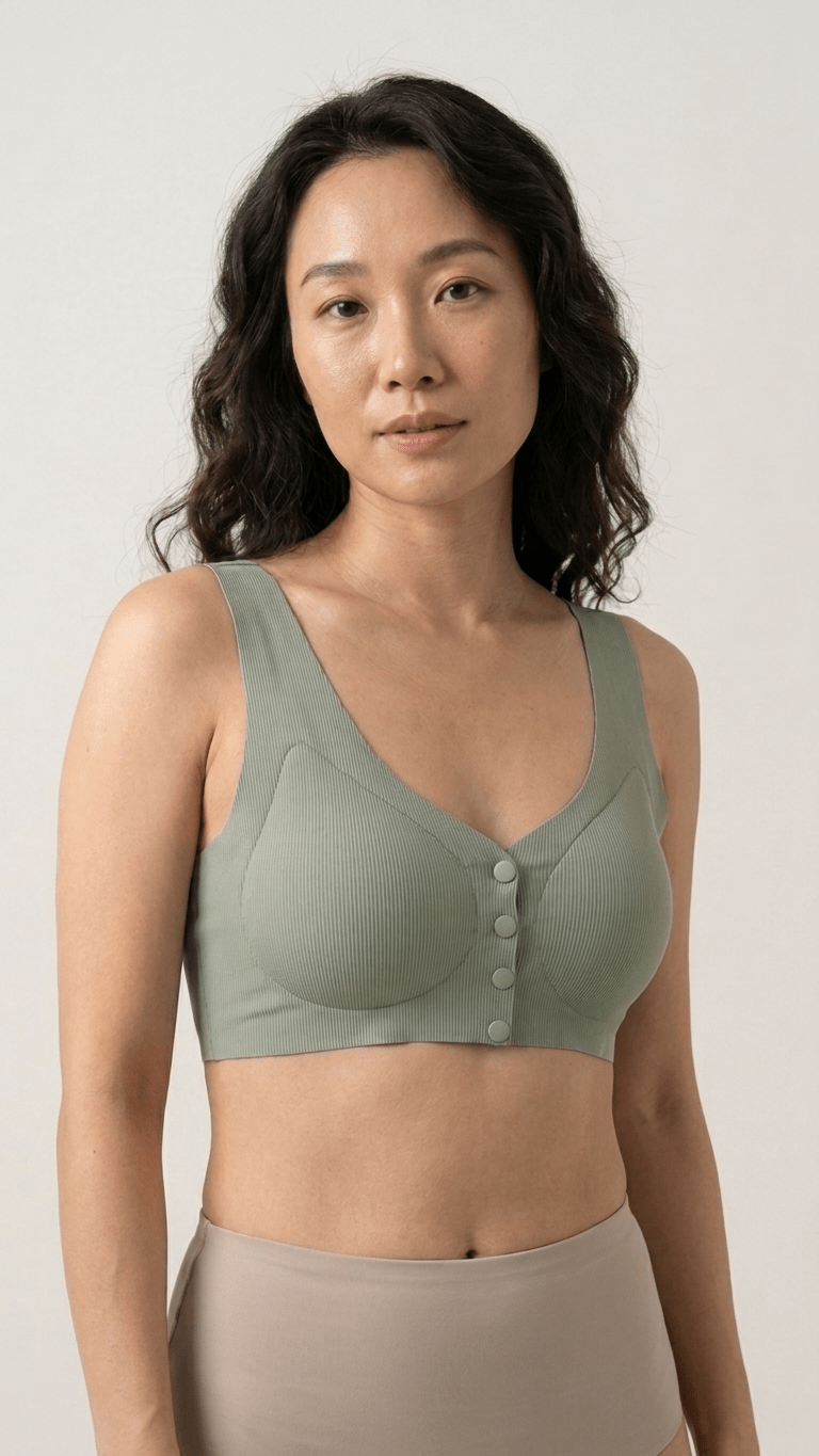 VELOURA Front Open Bra – Olive Green (40B/42B) - VELOURA