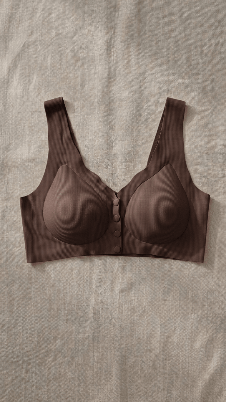 VELOURA Front Open Comfort Bra – Chocolate Brown (38C/42C) - VELOURA
