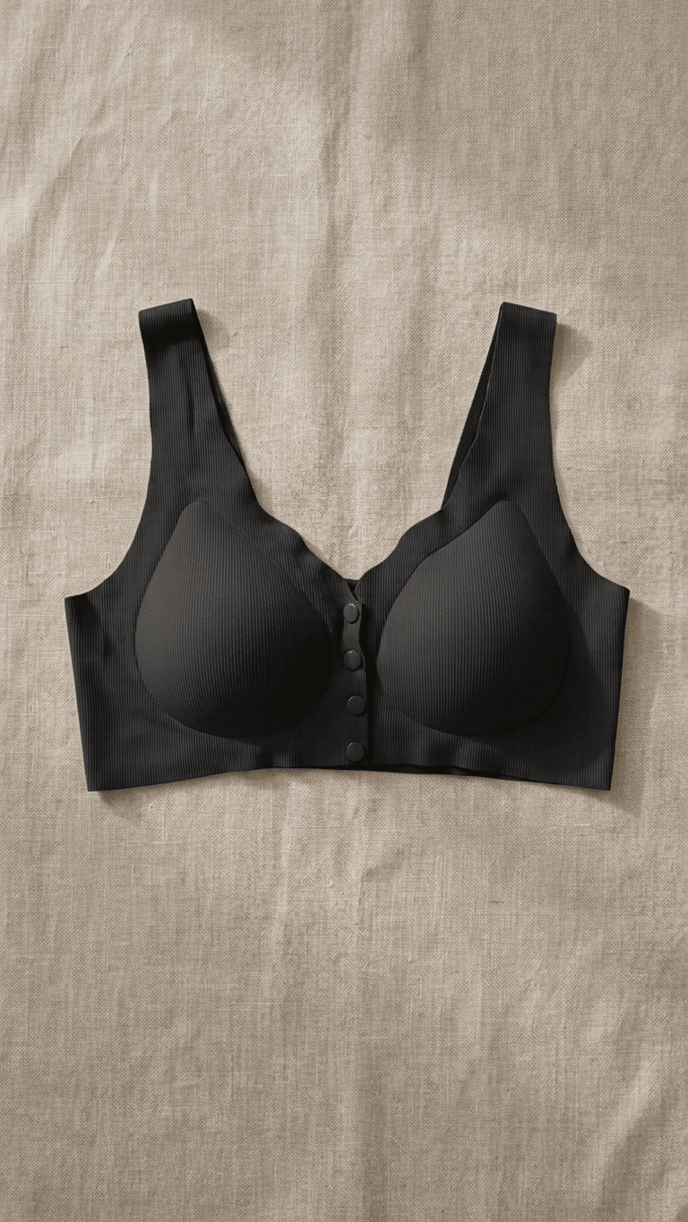 VELOURA Front Open Seamless Bra – Black (36B/38C) - VELOURA