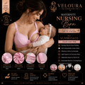 Veloura Maternity Nursing Bra – Baby Pink | Wire-Free Soft Cotton Feeding Bra | Clip-Down Breastfeeding Bra | Adjustable Straps - VELOURA