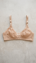 VELOURA Premium Floral Lace Bra – Beige (32C-42C) - VELOURA