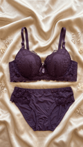 VELOURA Premium Lace Bra & Panty Set – Purple (36B/40B)