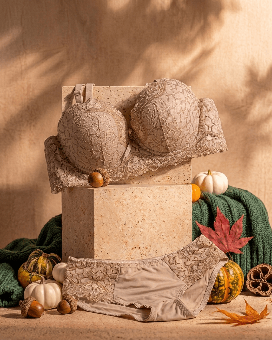 VELOURA Premium Lace Bra & Panty Set – Skin Beige (38B/42B) - VELOURA