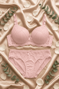 VELOURA Premium Lace Bra & Panty Set – Skin Beige (40C) - VELOURA