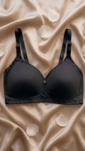 VELOURA Seamless Full Coverage Bra – Black (44D/46D) - VELOURA