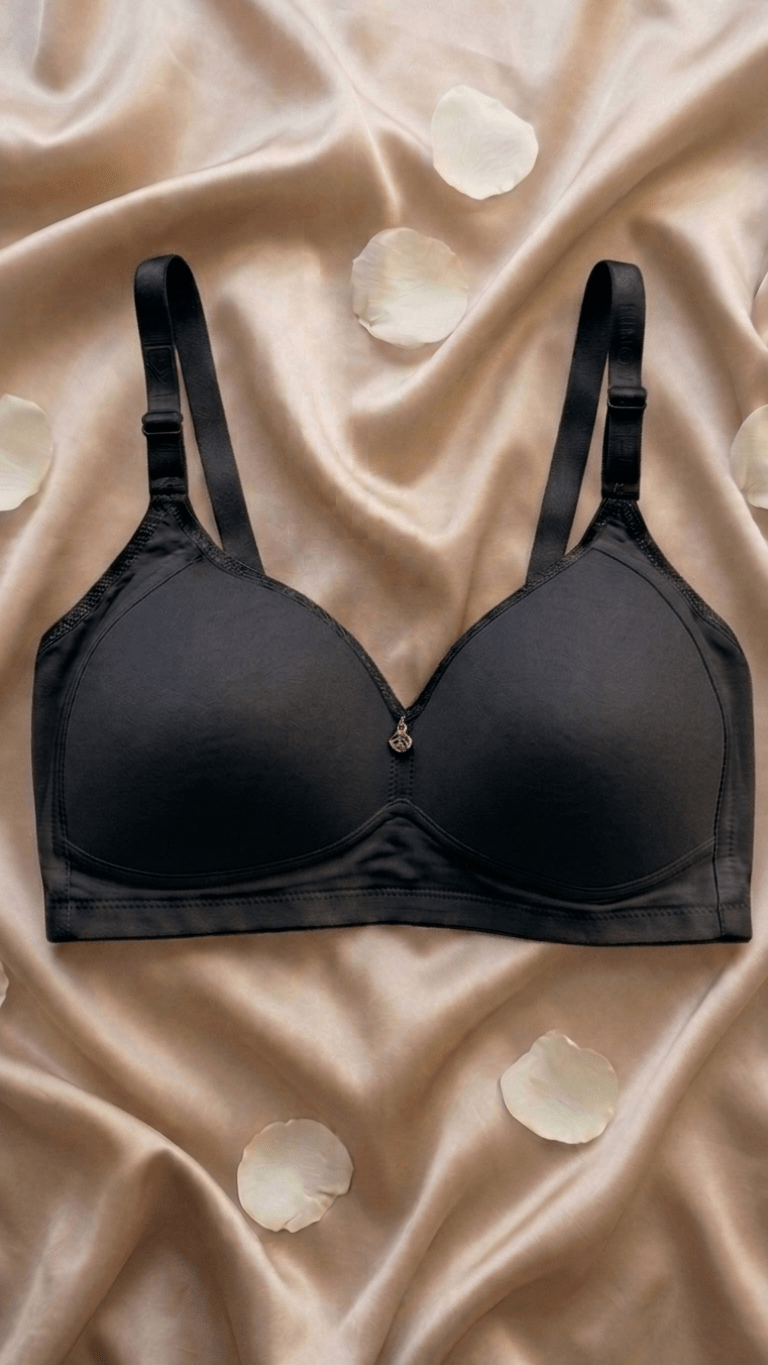 VELOURA Seamless Full Coverage Bra – Black (44D/46D) - VELOURA